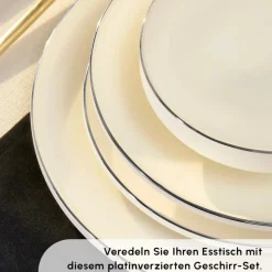 Karaca Stream Bone New Meridian 59-Teiliges 12-Personen Geschirrset Platin