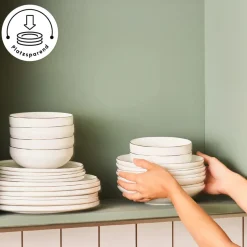 Karaca Stream Bone New Meridian 59-Teiliges 12-Personen Geschirrset Platin