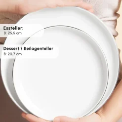 Karaca Stream Bone New Saturn 59-Teiliges 12-Personen Geschirrset Platin