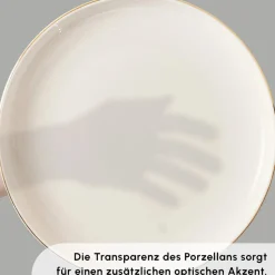 Karaca Stream Bone New Saturn 59-Teiliges 12-Personen Geschirrset Gold