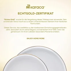 Karaca Stream Bone New Saturn 59-Teiliges 12-Personen Geschirrset Gold