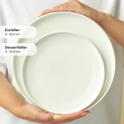 Karaca Stream Bone Sirius 53-Teiliges 12-Personen Tafelservice Weiß