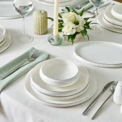 Karaca Stream Bone Sunset Platin, 53-teiliges 12-Personen-Geschirrset