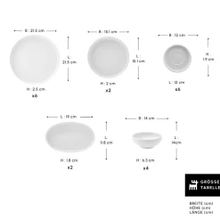 Karaca Stream Pure Cordelia 20-Teiliges 6-Personen Frühstücksset