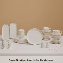 Karaca Stream Pure Favaro 38-Teiliges 6-Personen Frühstücksset