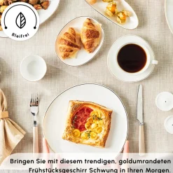 Karaca Stream Pure Middle 34-Teiliges 6-Personen Frühstücksset Gold