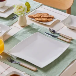 Karaca Stream Pure Perfect Weiß 32-Teiliges 6-Personen Frühstücksset Quadrat