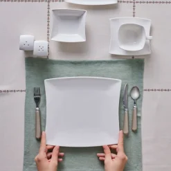 Karaca Stream Pure Perfect Weiß 32-Teiliges 6-Personen Frühstücksset Quadrat