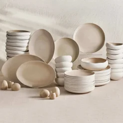 Karaca Streamline Cupid für 12 Personen Geschirr Set, 59 Teilig, Stoneware