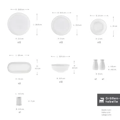 Karaca Streamline Favaro 53-Teiliges 12-Personen Geschirrset Platin