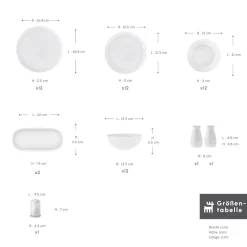 Karaca Streamline Favaro 53-Teiliges 12-Personen Geschirrset Weiß
