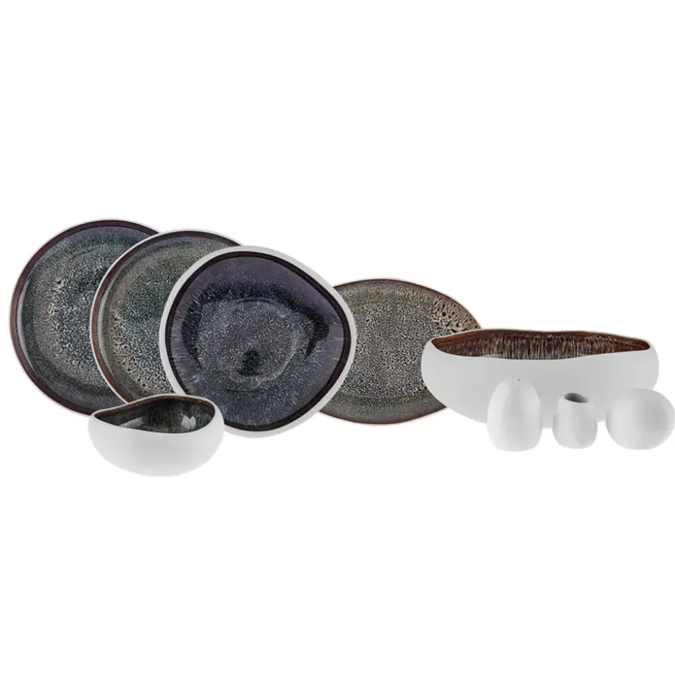 Karaca Streamline Galactic Reactive Geschirrset 59 Teilig für 12 Personen