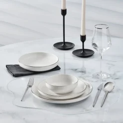 Karaca Streamline New Saturn V2 Platin Geschirrset für 6 Personen, 24-teilig