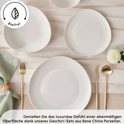 Karaca Streamline Rubicon 24-teiliges Tafelset für 6 Personen, Weiß