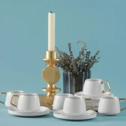 Karaca Streamline Saturn Kaffeetassen-Set für 6 Personen Gold