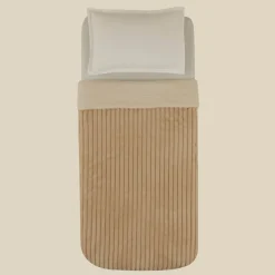 Karaca Stripe Sherpa Beige Decke 130x150