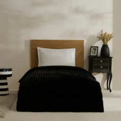 Karaca Stripe Sherpa Schwarze Decke 150x200