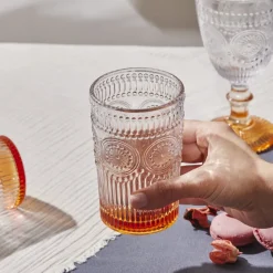 Karaca Sunflower Getränke Glas, Orange