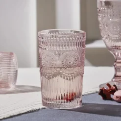 Karaca Sunflower Glas-Longdrinkglas, 332 ml, Transparent Rosa