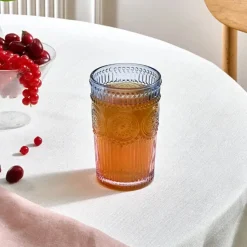 Karaca Sunflower Trinkglas 332 ml, Blau Rosa