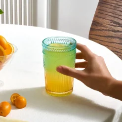 Karaca Sunflower Trinkglas 332 ml, Blau Gelb