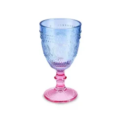 Karaca Sunflower Weinglas 314 ml, Blau Rosa
