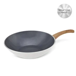 Karaca Swiss Crystal 28 Cm Induktion Wok-Pfanne, Creme