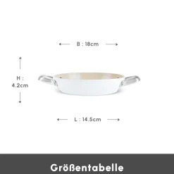 Karaca Swiss Crystal Almond Cream Handle Flache Pfanne 18 cm