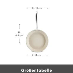 Karaca Swiss Crystal Almond Cream Pfanne mit Edelstahlgriff 22 cm