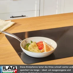 Karaca Swiss Crystal Almond Cream Pfanne mit Edelstahlgriff 22 cm