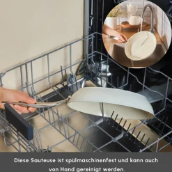 Karaca Swiss Crystal Almond Cream Pfanne mit Edelstahlgriff 22 cm