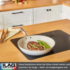 Karaca Swiss Crystal Almond Cream Pfanne mit Edelstahlgriff 32 cm
