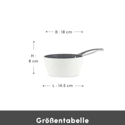 Karaca Swiss Crystal Almond Cream Stielkasserolle mit Edelstahlgriff 18 cm