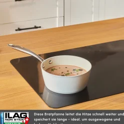 Karaca Swiss Crystal Almond Cream Stielkasserolle mit Edelstahlgriff 18 cm