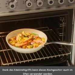 Karaca Swiss Crystal Almond Cream Stielkasserolle mit Edelstahlgriff 18 cm