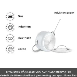 Karaca Swiss Crystal Almond Cream Kasserolle mit Edelstahlgriff 18 cm