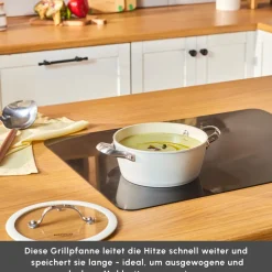 Karaca Swiss Crystal Almond Cream Kasserolle mit Edelstahlgriff 18 cm