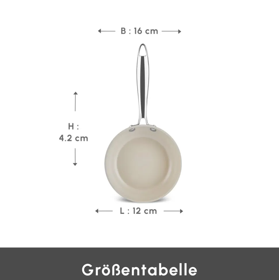 Karaca Swiss Crystal Almond Cream Pfanne mit Edelstahlgriff 16 cm