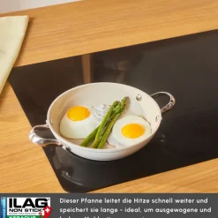 Karaca Swiss Crystal Almond Cream Handle Flache Pfanne 20 cm