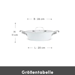 Karaca Swiss Crystal Almond Cream Handle Flache Kasserolle 26 cm