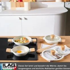 Karaca Swiss Crystal Almond, 6 teiliges Schmortopf Set, Induktion