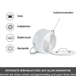 Karaca Swiss Crystal Almond Cream Handle Flache Kasserolle 30 cm