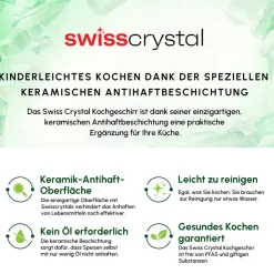 Karaca Swiss Crystal Almond Cream Handle Flache Kasserolle 30 cm