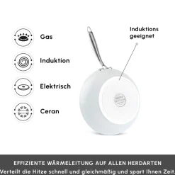 Karaca Swiss Crystal Almond Cream Handle Flache Kasserolle 16 cm