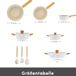 Karaca Swiss Crystal Almond Cream 12-teiliges Kochgeschirr-Set