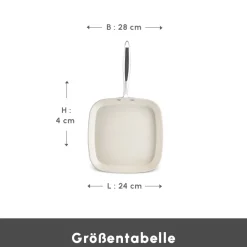 Karaca Swiss Crystal Almond Cream Stielgrill 28 cm