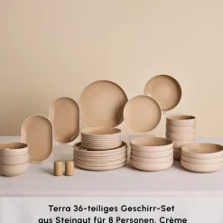Karaca Terra 36-Teiliges 8-Personen Geschirrset Creme