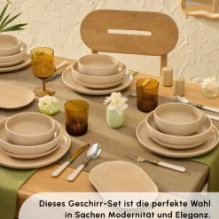 Karaca Terra 36-Teiliges 8-Personen Geschirrset Creme
