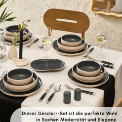 Karaca Terra 36-Teiliges 8-Personen Geschirrset Anthrazit