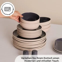 Karaca Terra 36-Teiliges 8-Personen Geschirrset Anthrazit